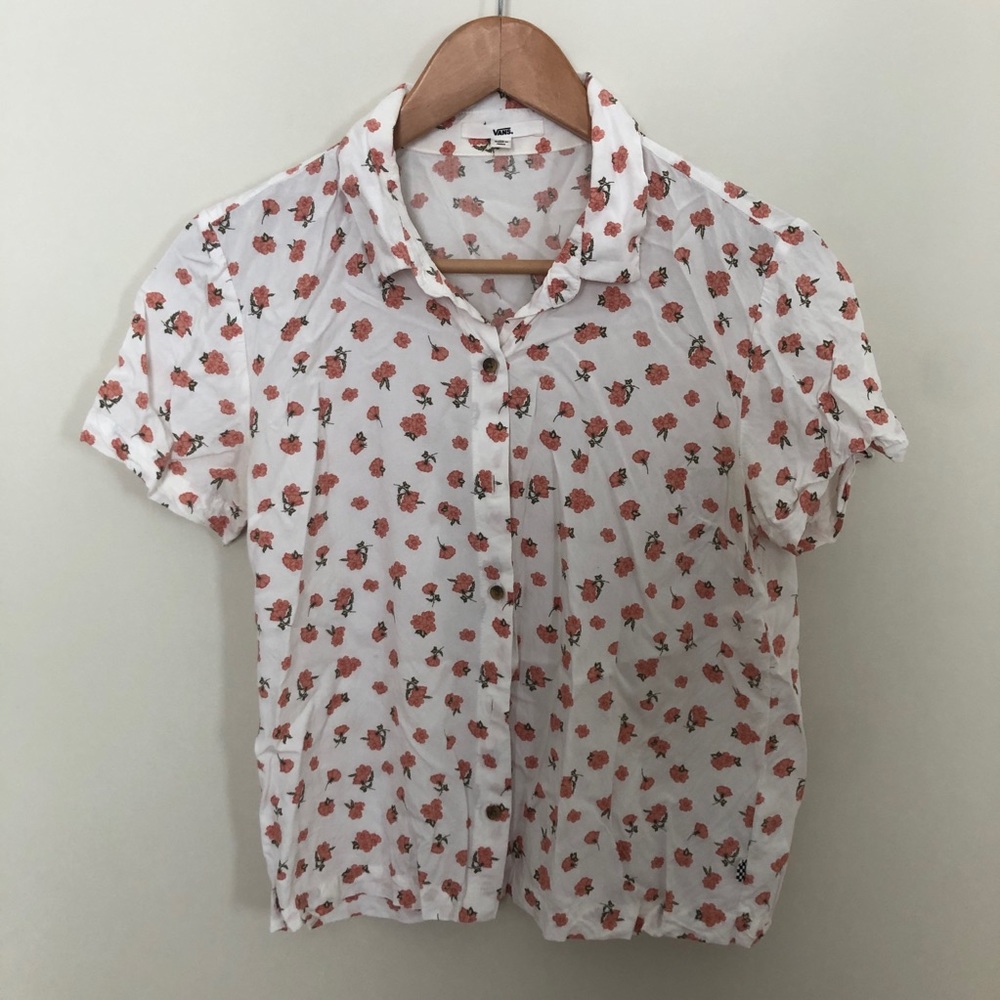 Cropped Vans Floral Button Down
